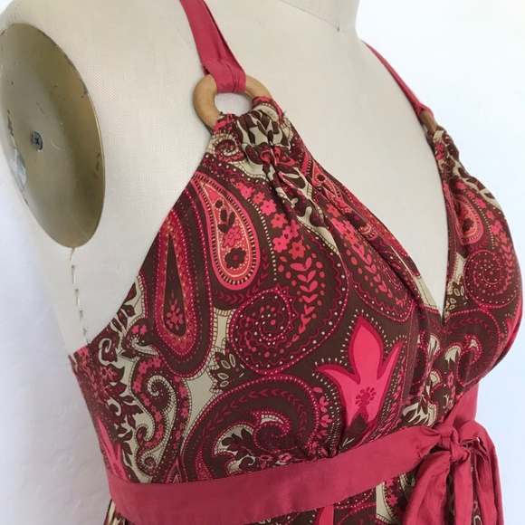 TRACY REESE - Long Paisley Printed Silk Dress - Picture 4 of 4